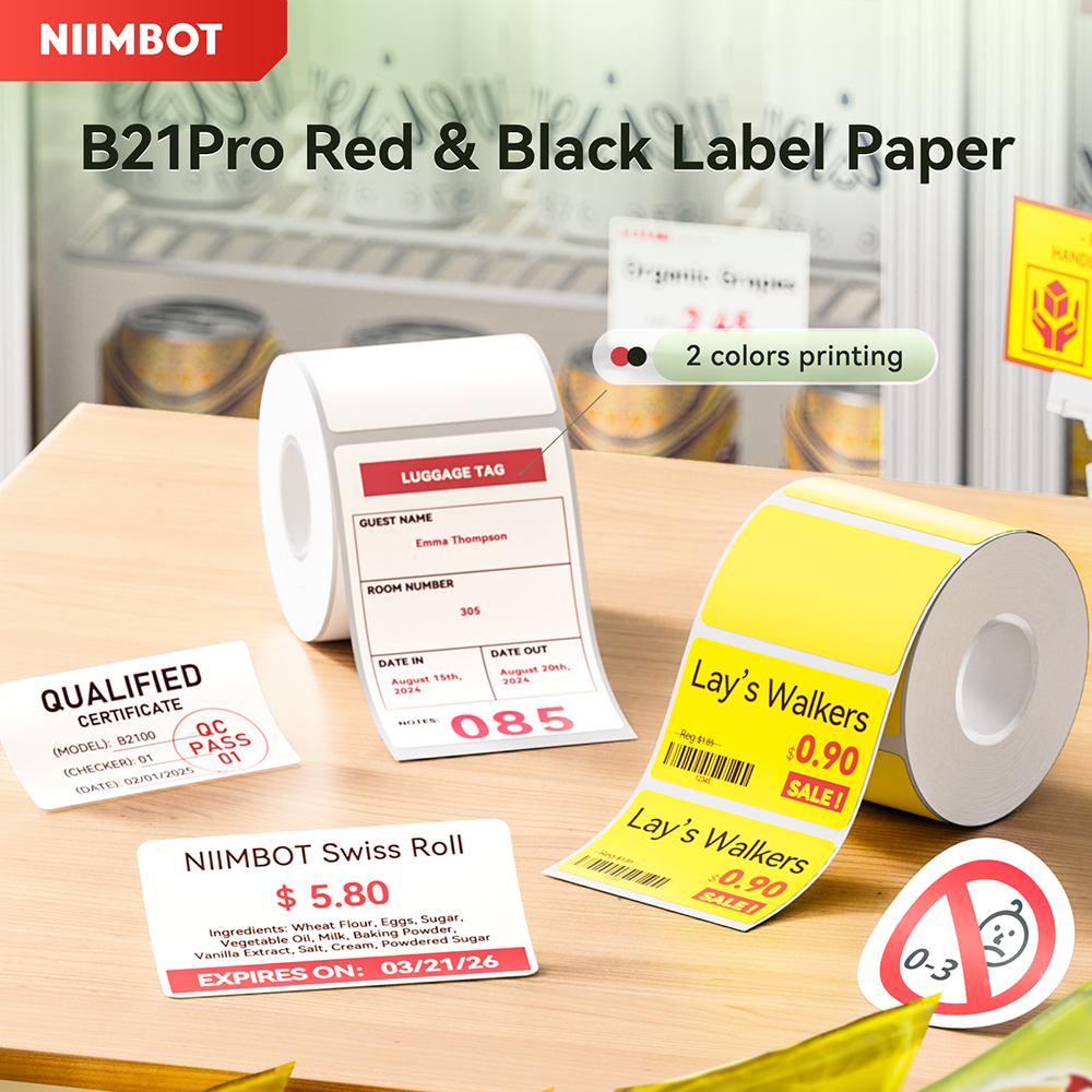 Commercial Printing Business - 1 Roll Thermal Adhesive Red Black
