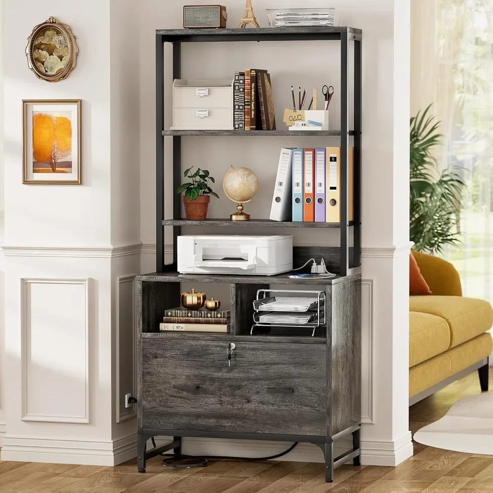 Commercial Printer - file cabinet with charging station, vertical