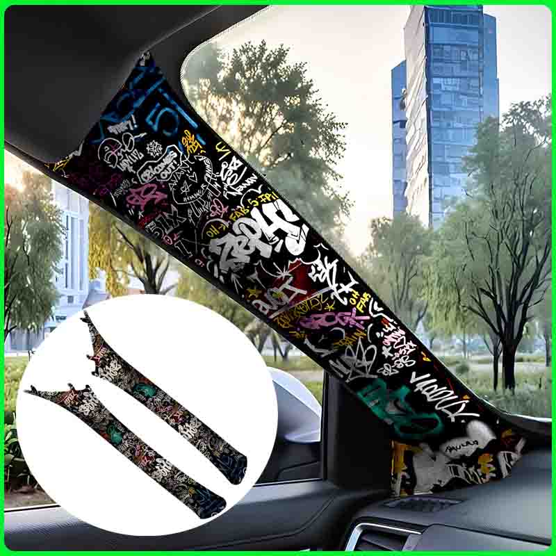 Embroidery Digitizing Software - Graffiti Pattern Car Interior Wrap Satin