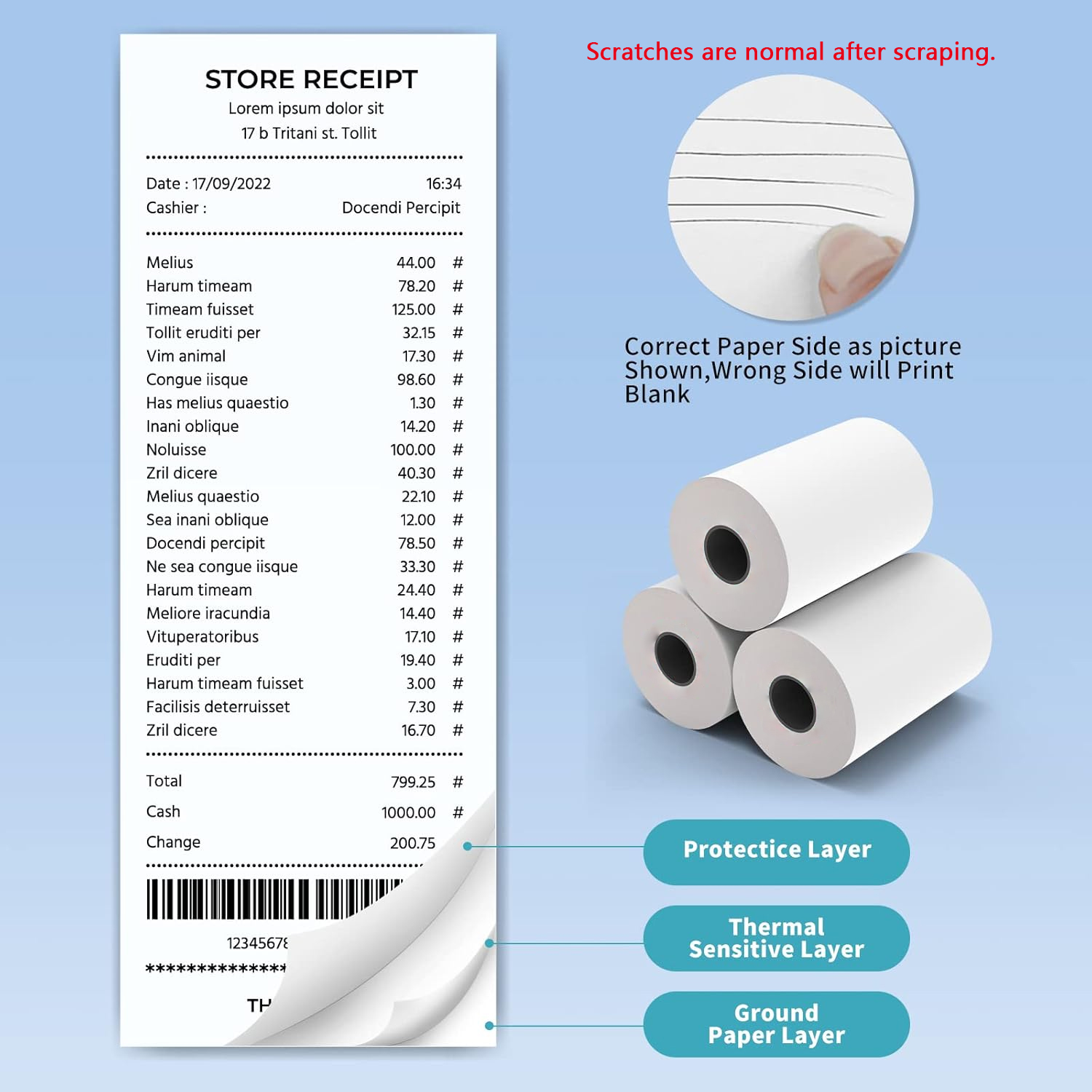 80MM Thermal Receipt Paper 3/6 - огляд і ціна Commercial Printer