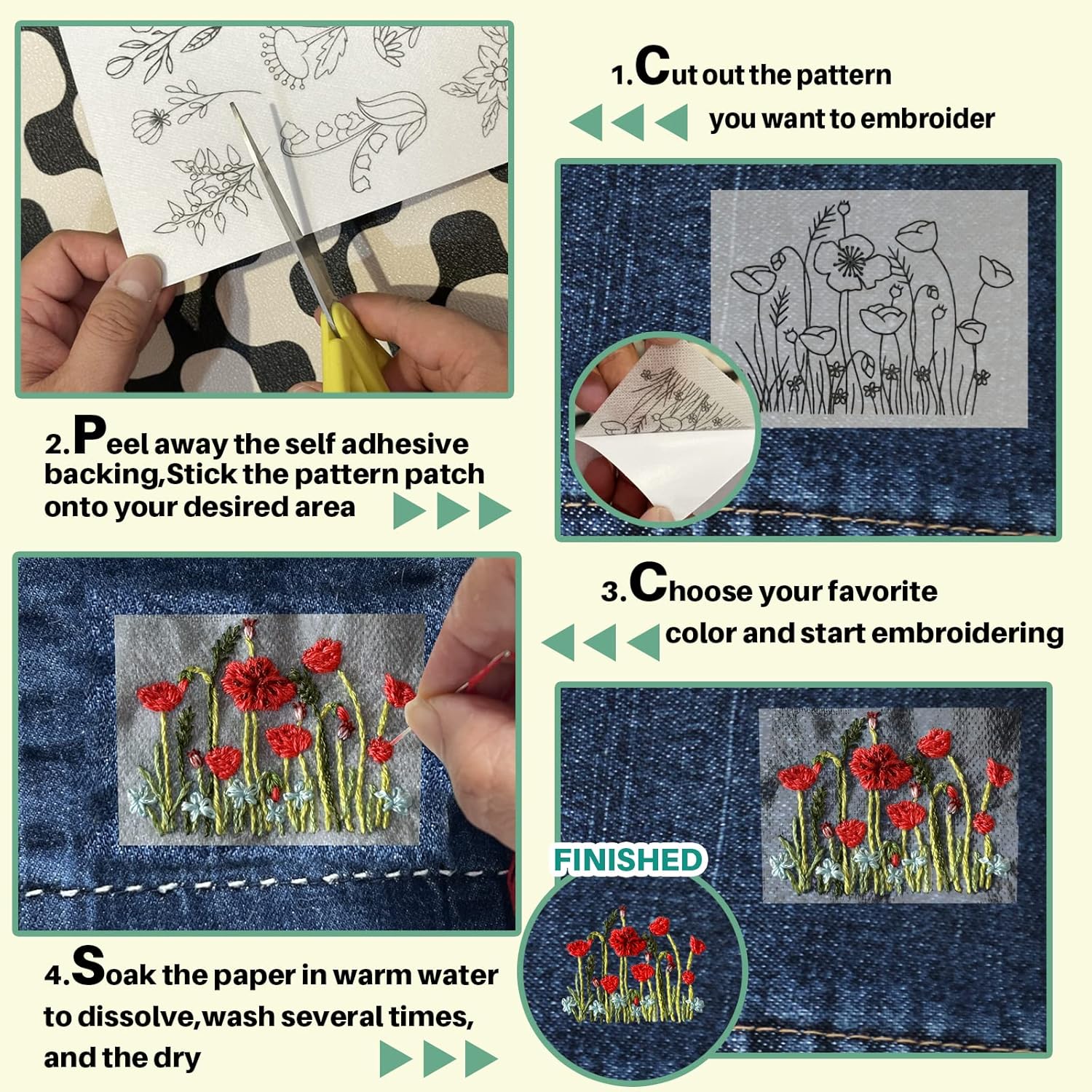 72Pcs Water Soluble Stabilizer - огляд і ціна Embroidery Stabilizer Backing
