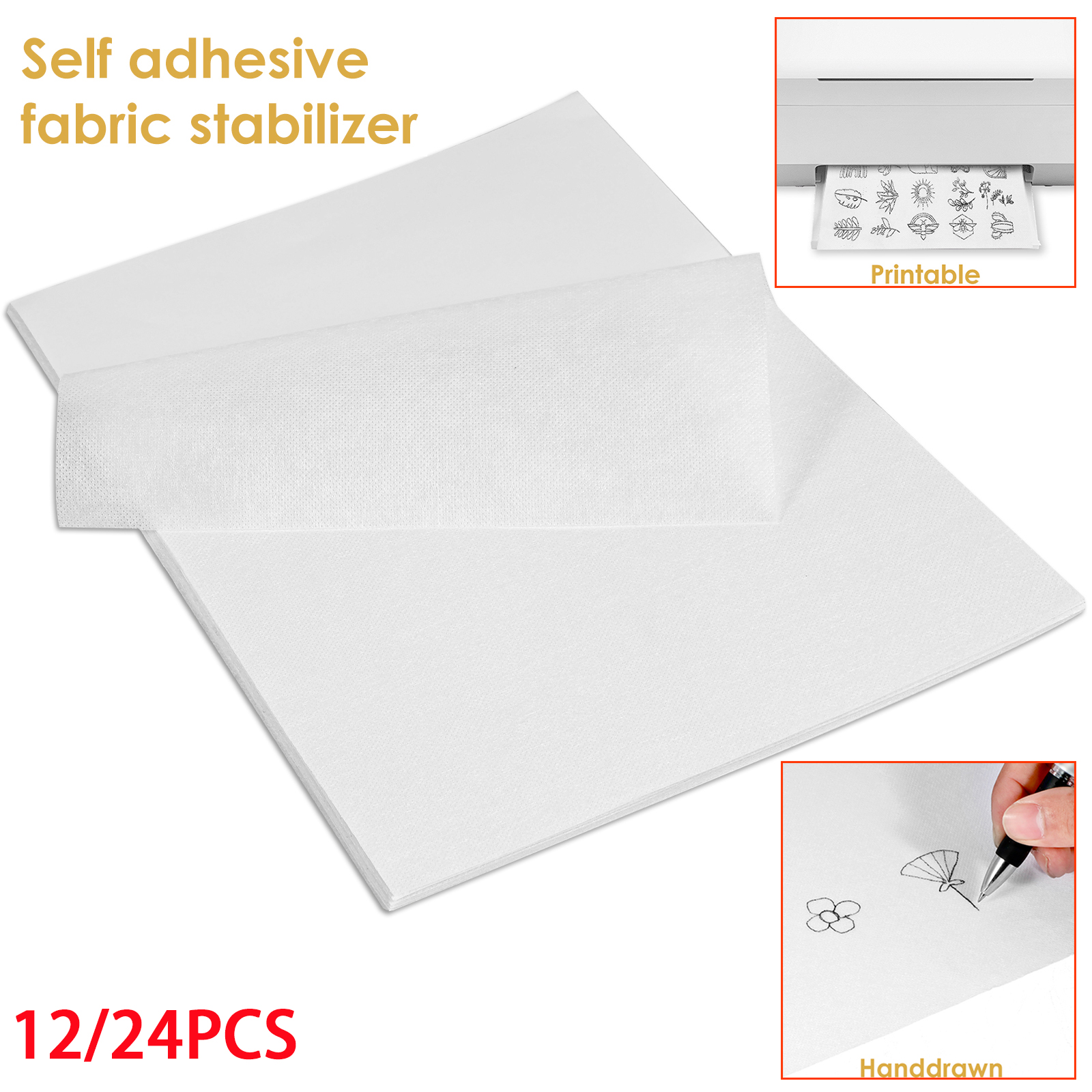12/24PCS Sticky Water Soluble  - огляд і ціна Embroidery Stabilizer Backing