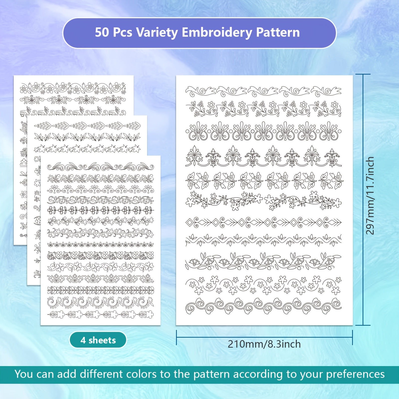 4 Sheets Retro Lace Water Solu - огляд і ціна Embroidery Stabilizer Backing