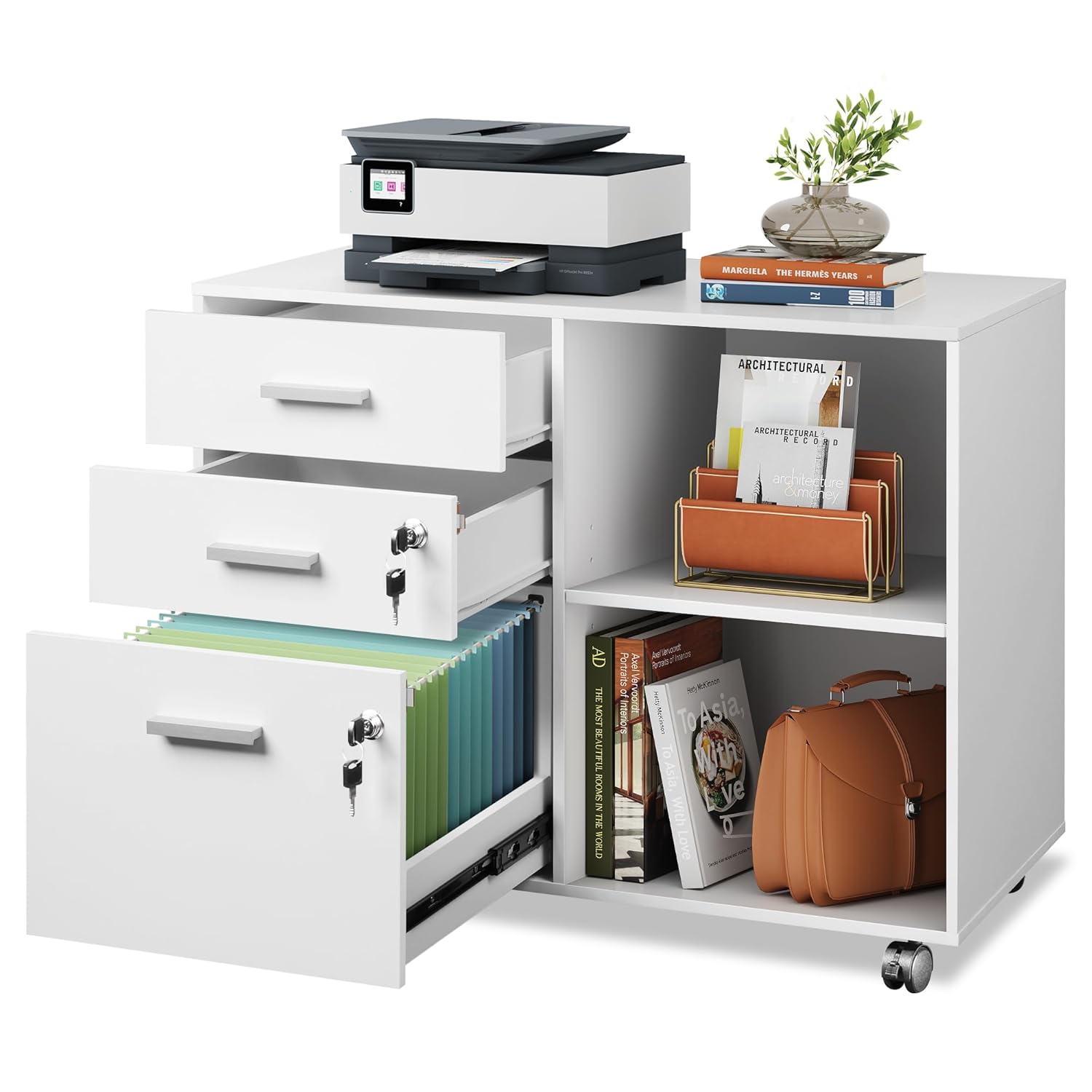 3-Drawer Wood File Cabinet wit - огляд і ціна Commercial Printer