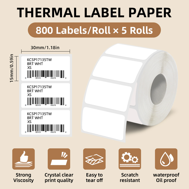 5 Rolls of White Label Sticker - огляд і ціна Commercial Printer