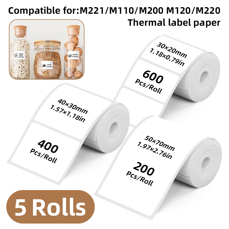5 Rolls of White Label Sticker - огляд і ціна Commercial Printer