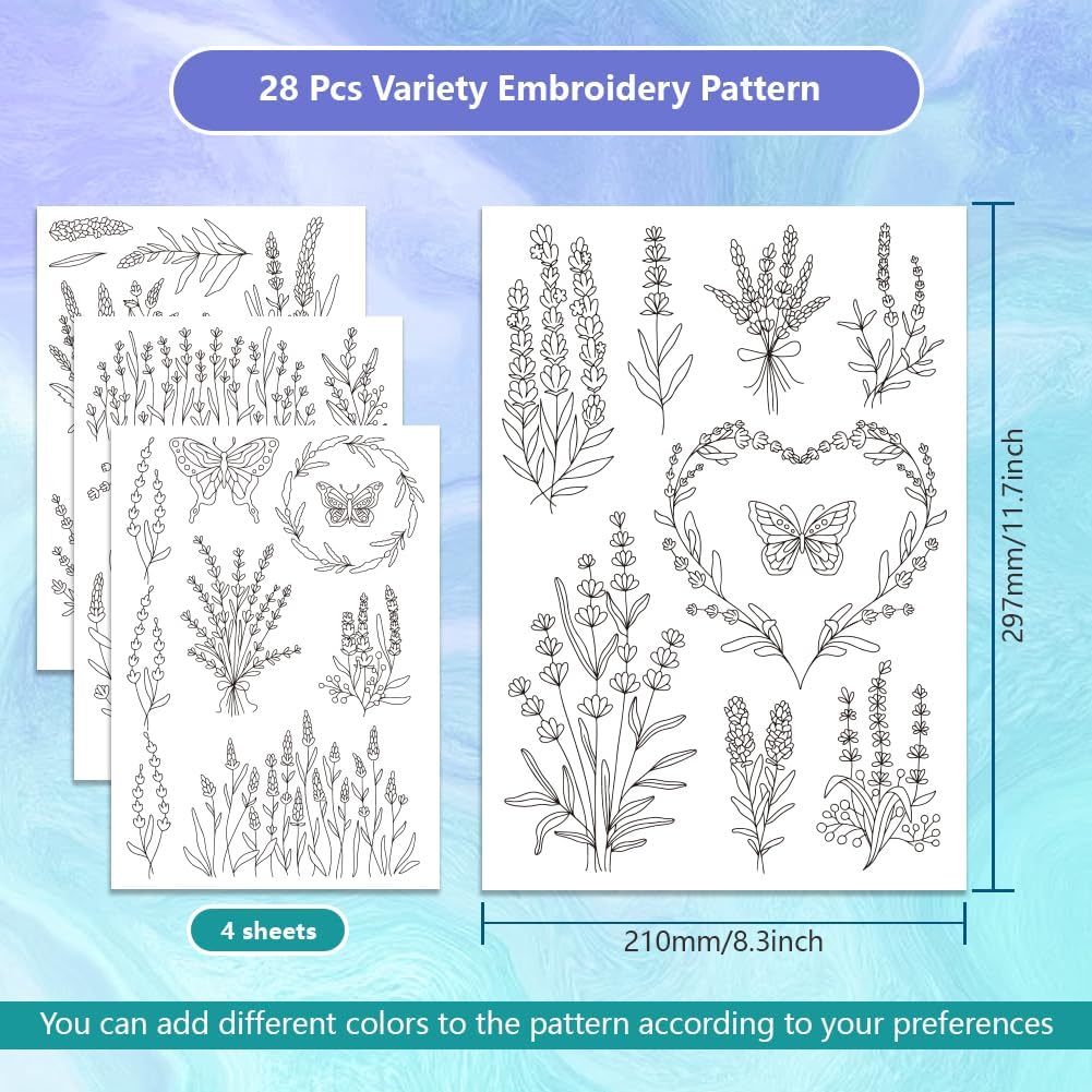 Lavender Flower Butterfly Wate - огляд і ціна Embroidery Stabilizer Backing