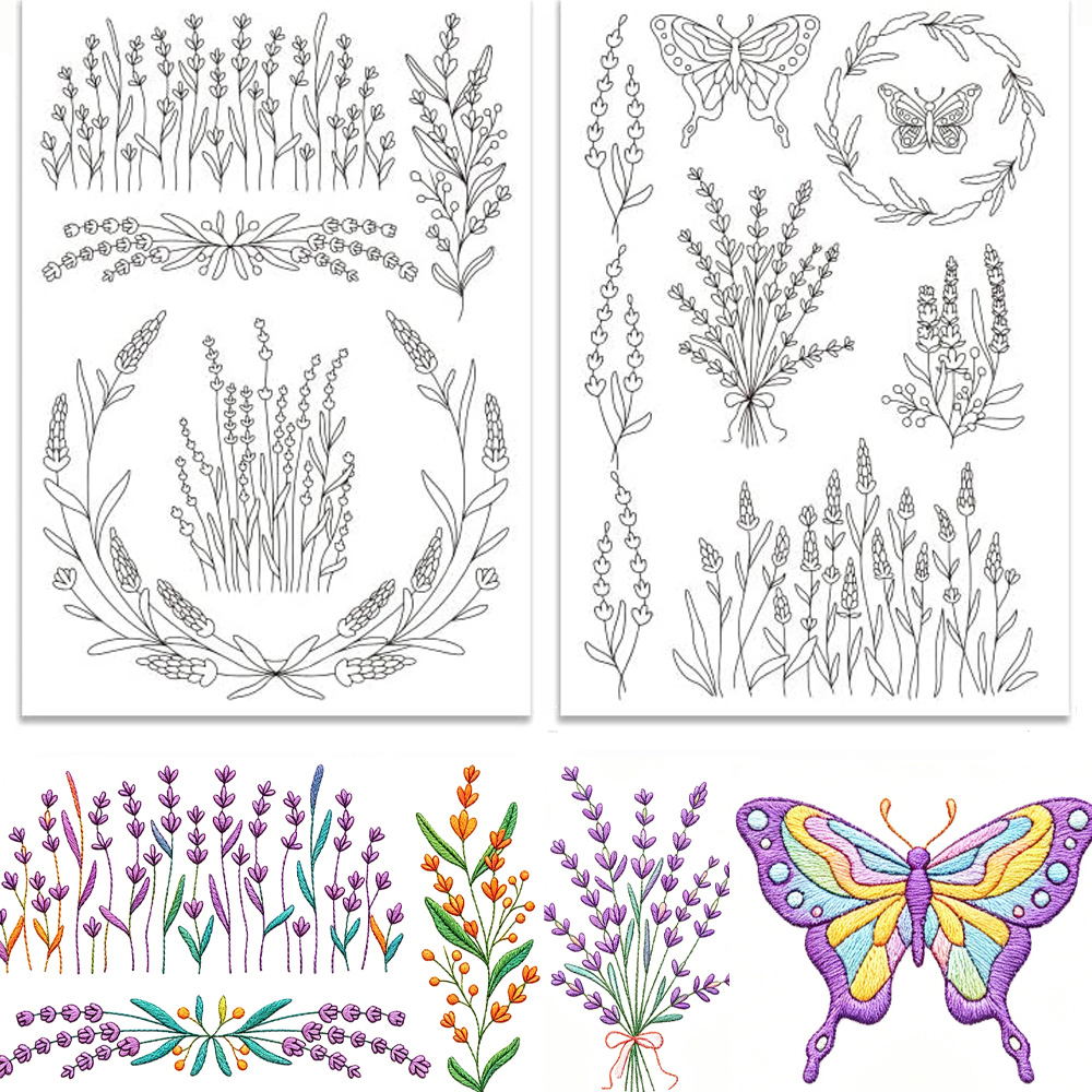Lavender Flower Butterfly Wate - огляд і ціна Embroidery Stabilizer Backing