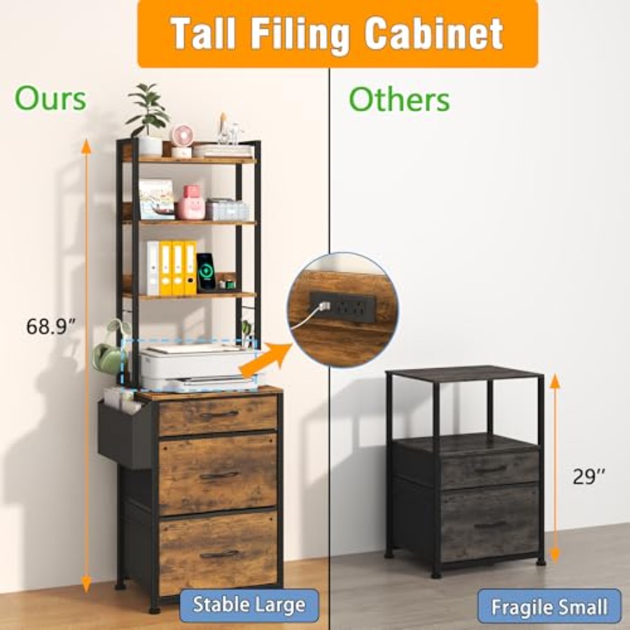 3 Fabric Drawer Tall File Cabi - огляд і ціна Commercial Printer