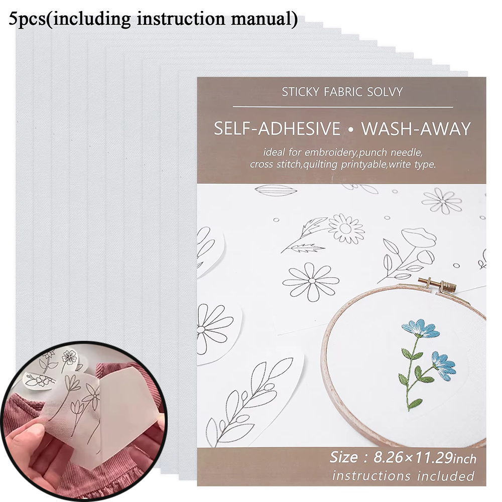10/5Pcs Water Soluble Embroide - огляд і ціна Embroidery Stabilizer Backing