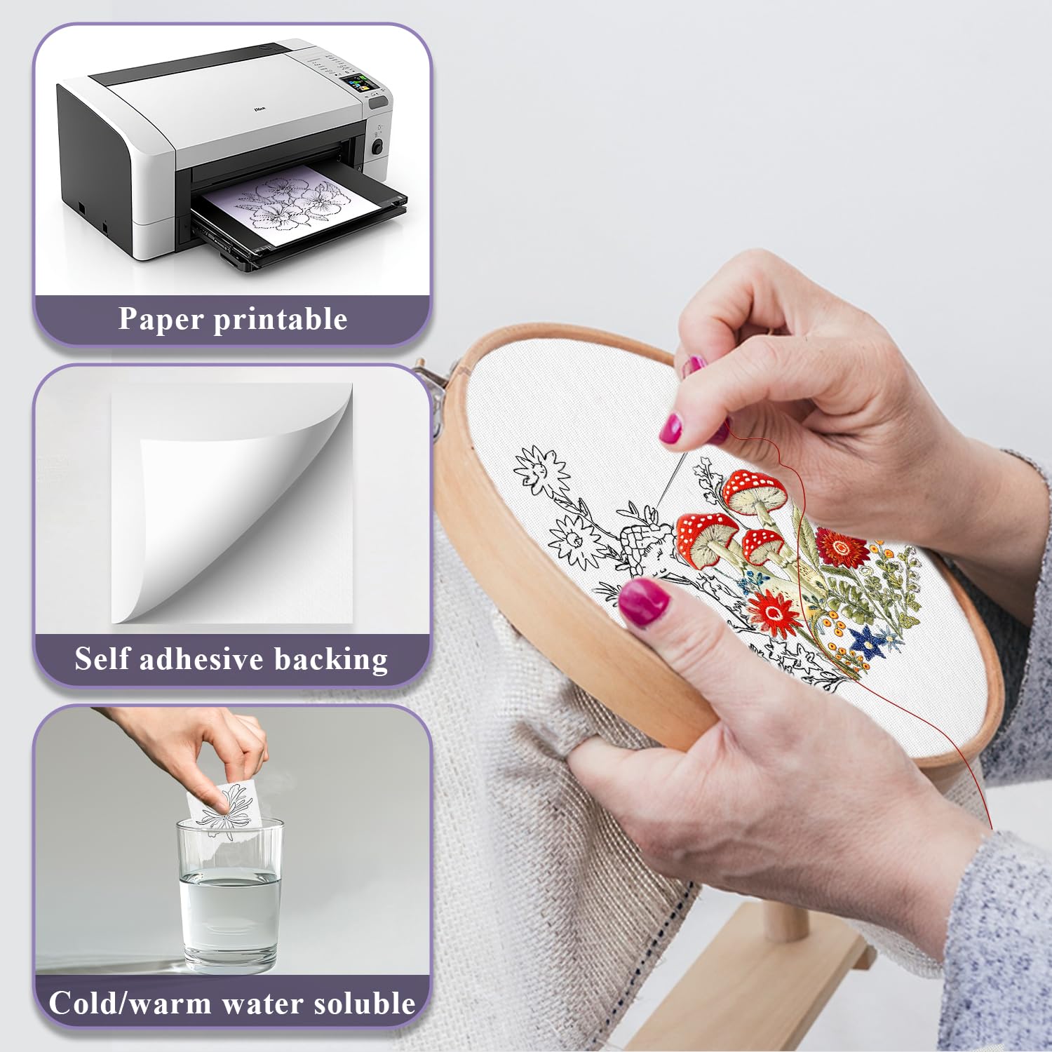 10/5Pcs Water Soluble Embroide - огляд і ціна Embroidery Stabilizer Backing