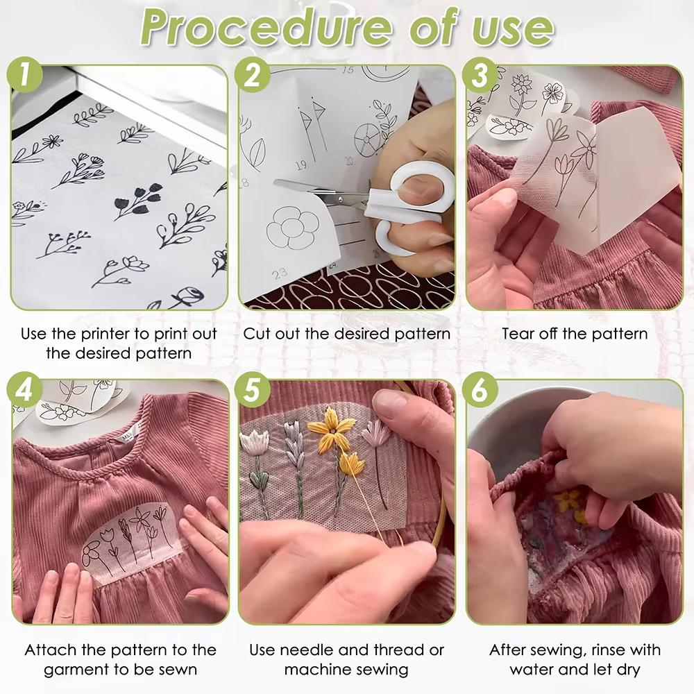 10/5Pcs Water Soluble Embroide - огляд і ціна Embroidery Stabilizer Backing